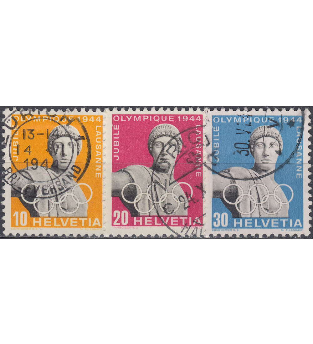 Schweiz Nr. 428-430 gestempelt 50 Jahre IOC 1944