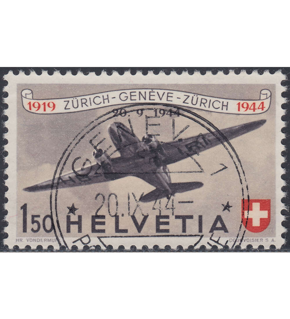 Schweiz Nr. 438 gestempelt     Flugpost 1944
