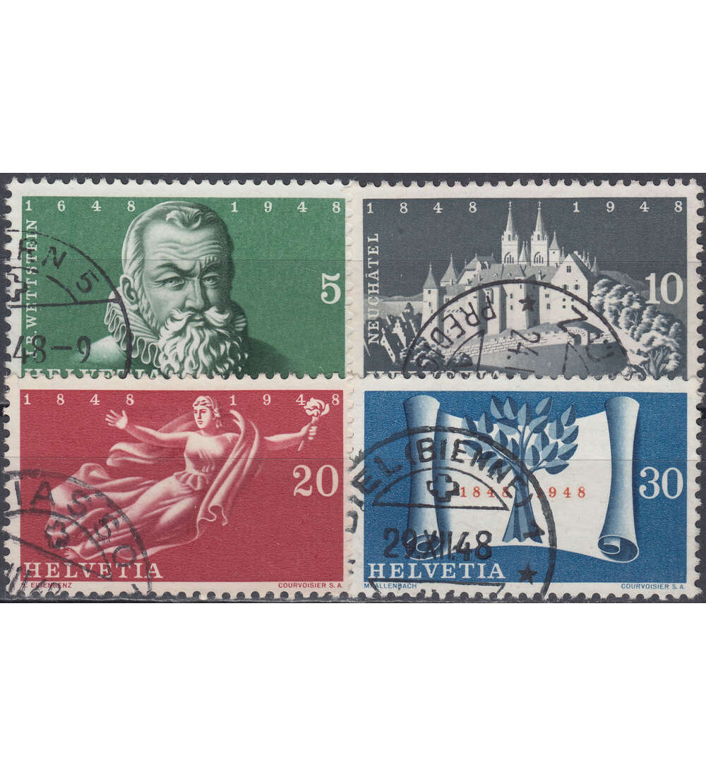 Schweiz Nr. 496-499 gestempelt 100 Jahre Bundesstaat 1948