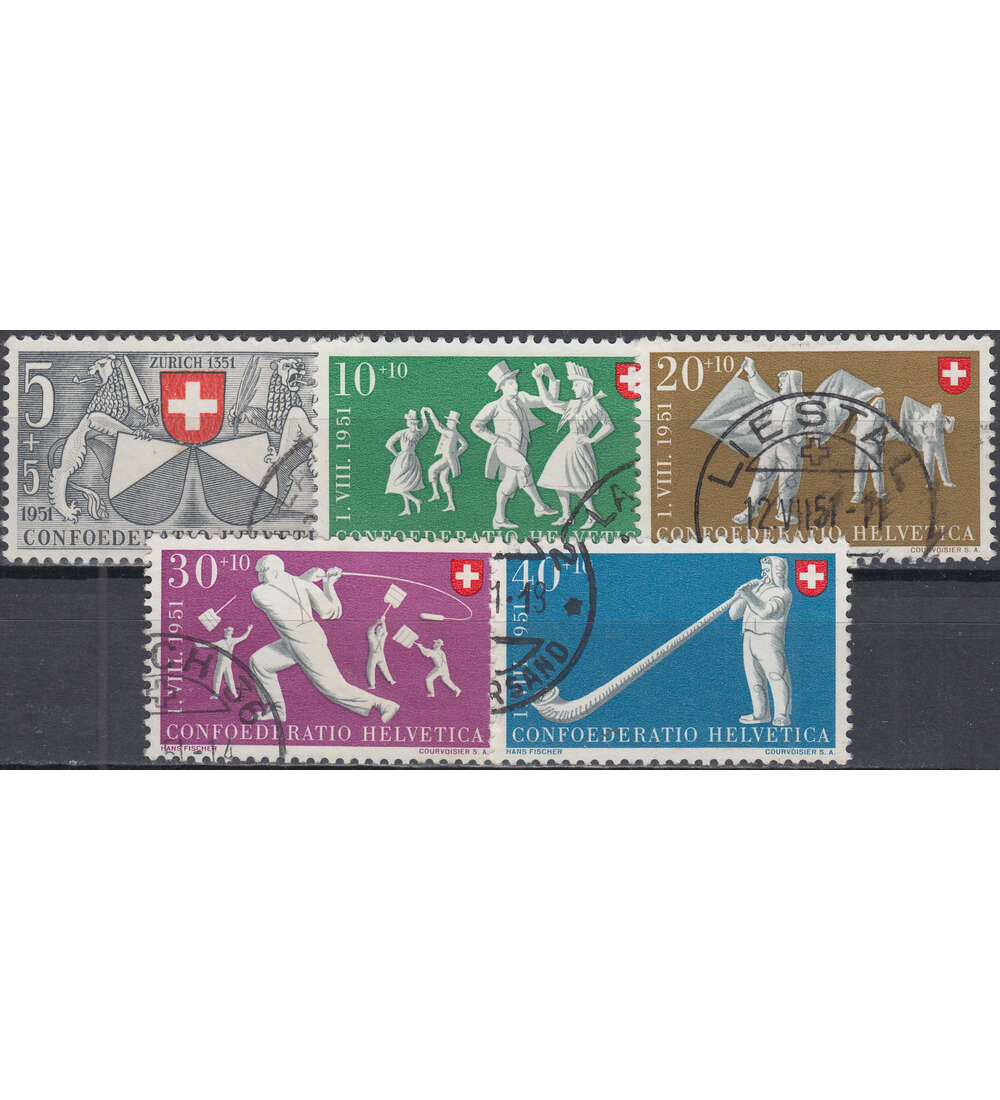 Schweiz Nr. 555-559 gestempelt Pro Patria 1951