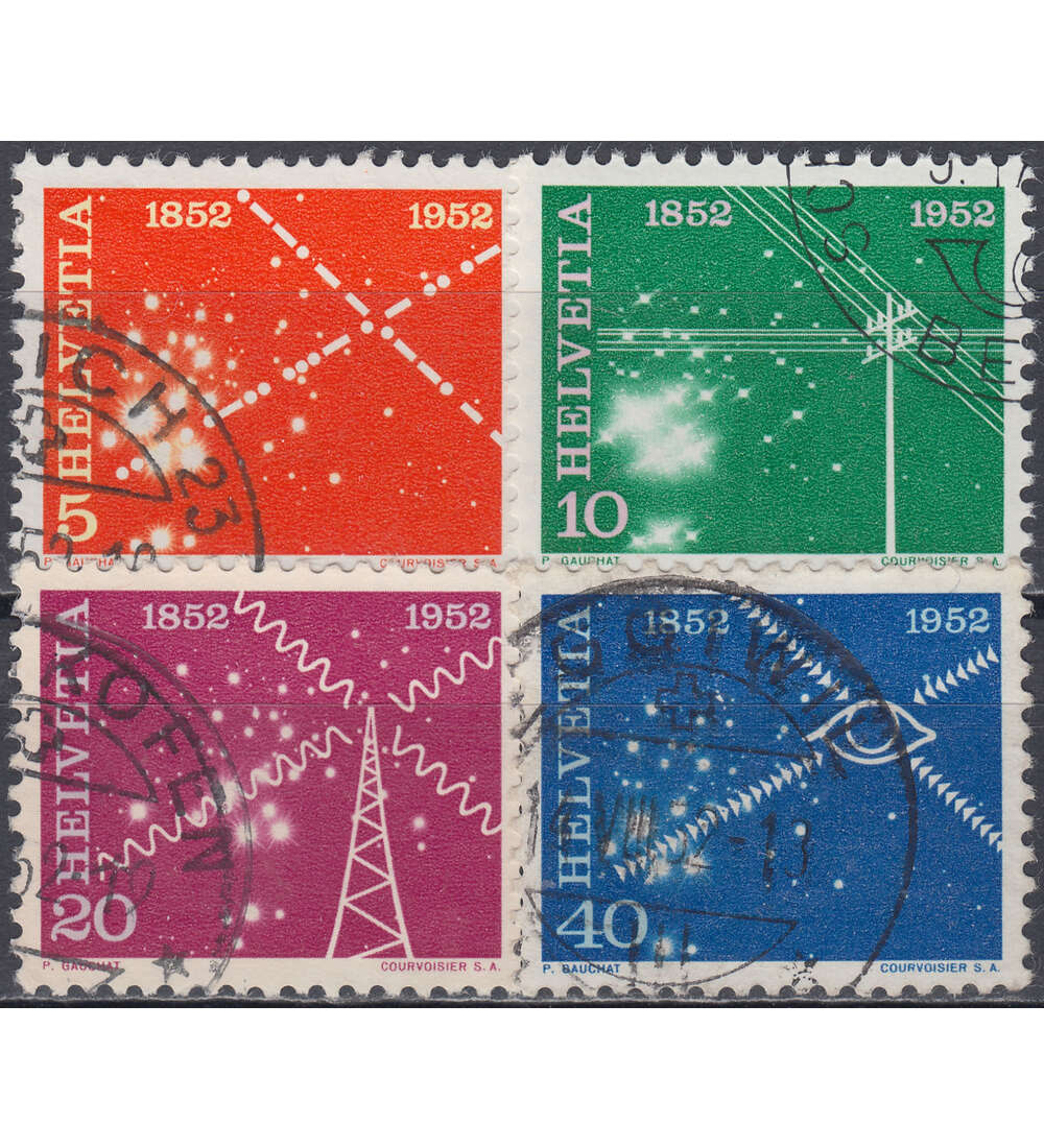 Schweiz Nr. 566-569 gestempelt Elektr. Nachrichtenwesen1952