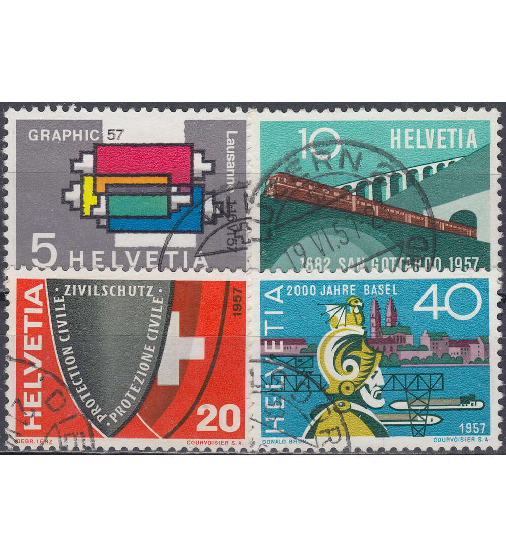 Schweiz Nr. 637-640 gestempelt Jahresereignisse 1957
