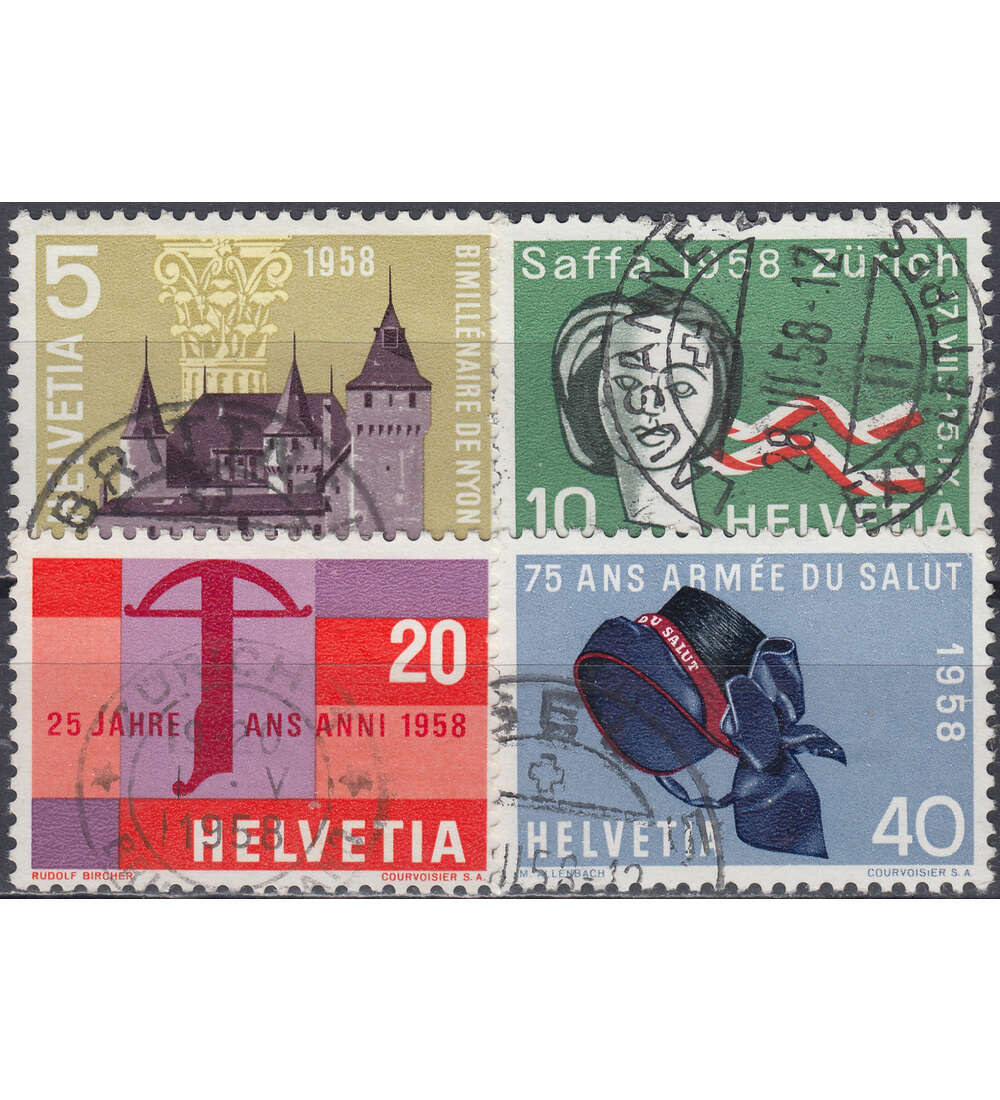 Schweiz Nr. 653-656 gestempelt Jahresereignisse 1958