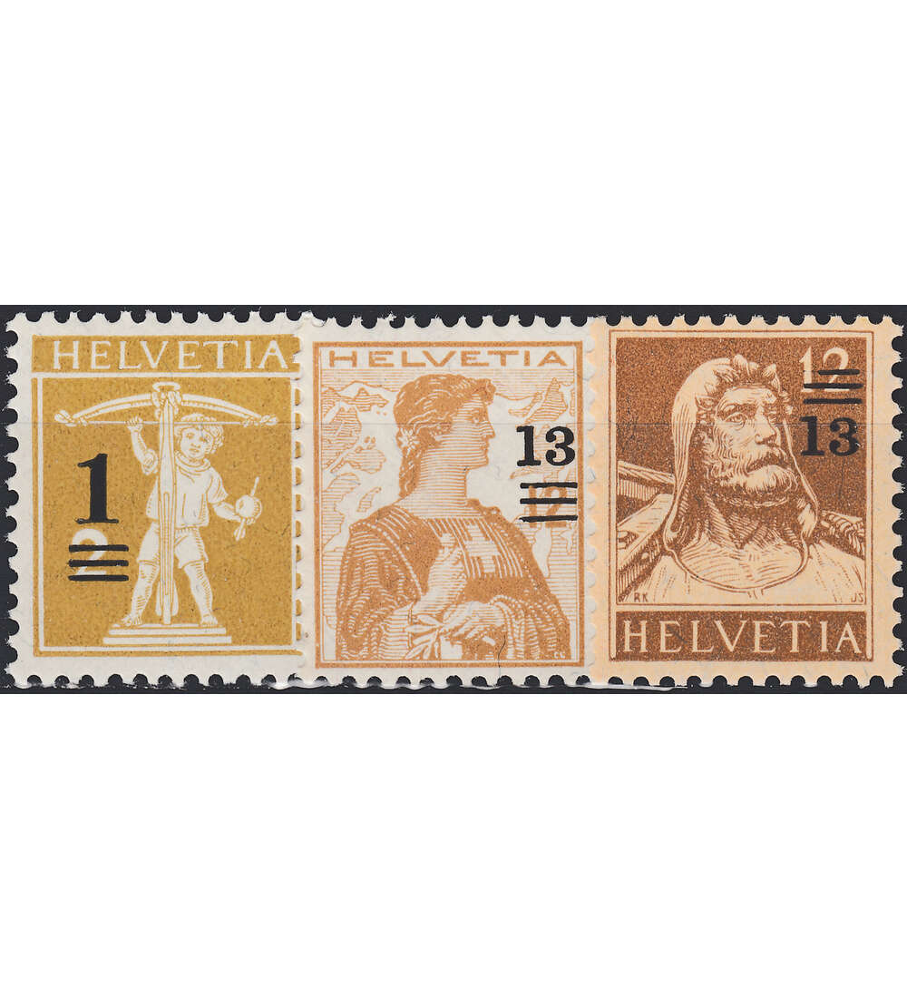 Schweiz Nr. 124-126 postfrisch Aufdrucke 1915