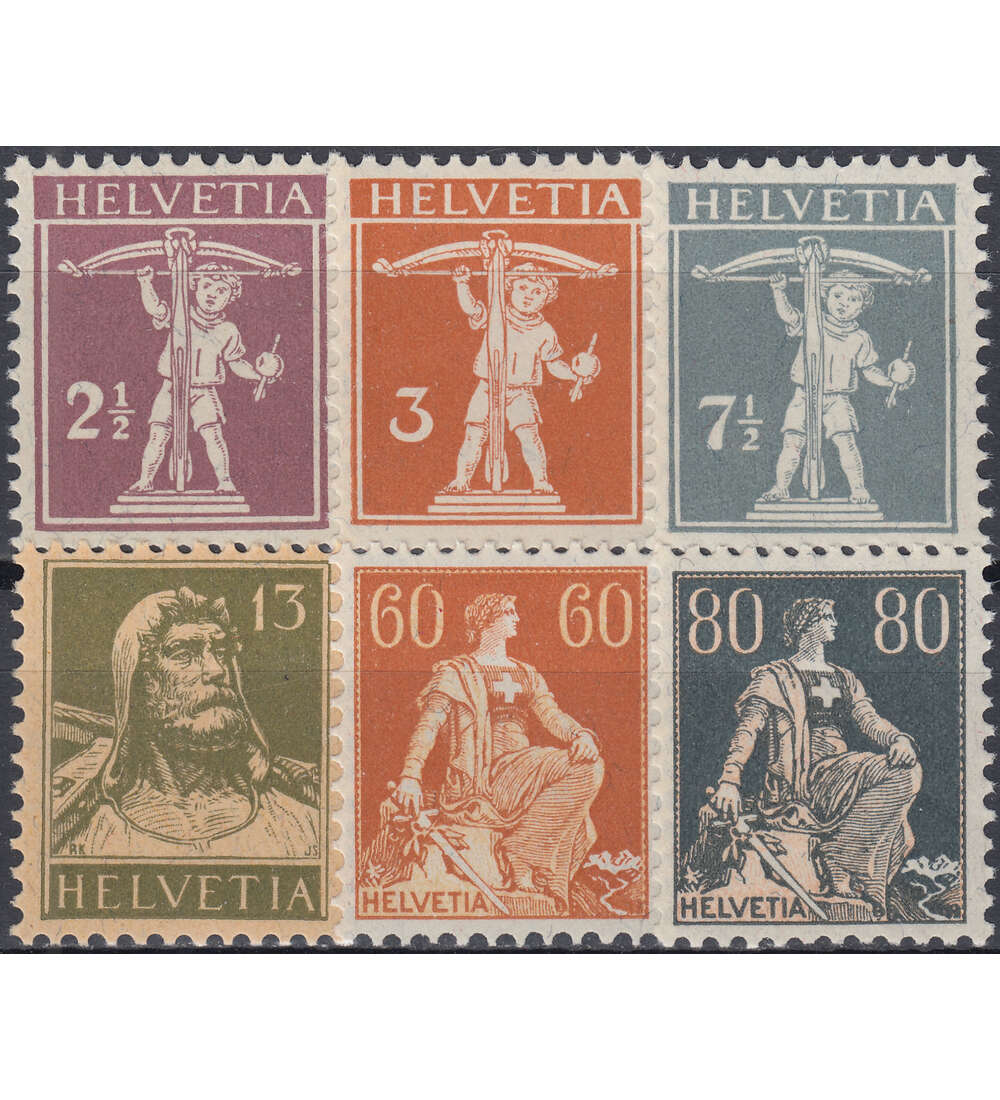 Schweiz Nr. 136-141 postfrisch Freimarken 1915/1940