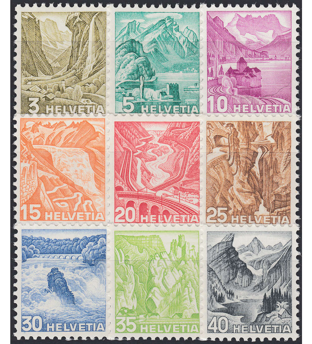 Schweiz Nr. 297-305 postfrisch Landschaften 1936