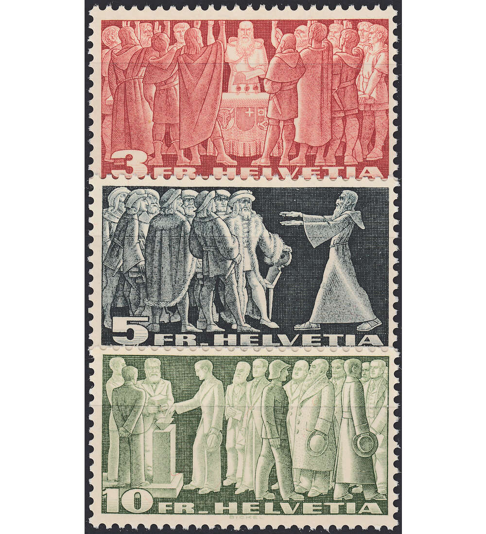 Schweiz Nr. 328x-330x postfr.  Freimarken 1938 wei rcks.