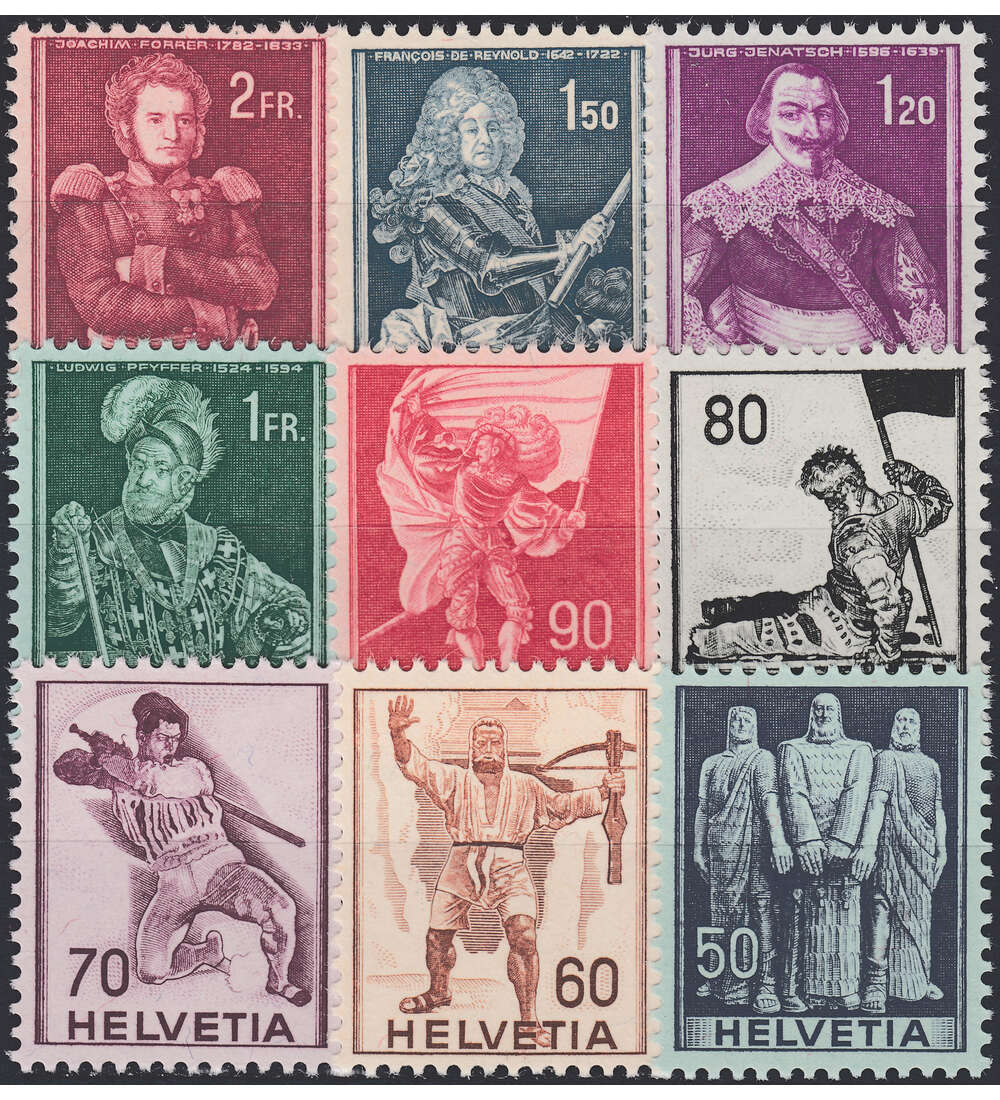 Schweiz Nr. 377-385 postfrisch Histor. Darstellungen 1941