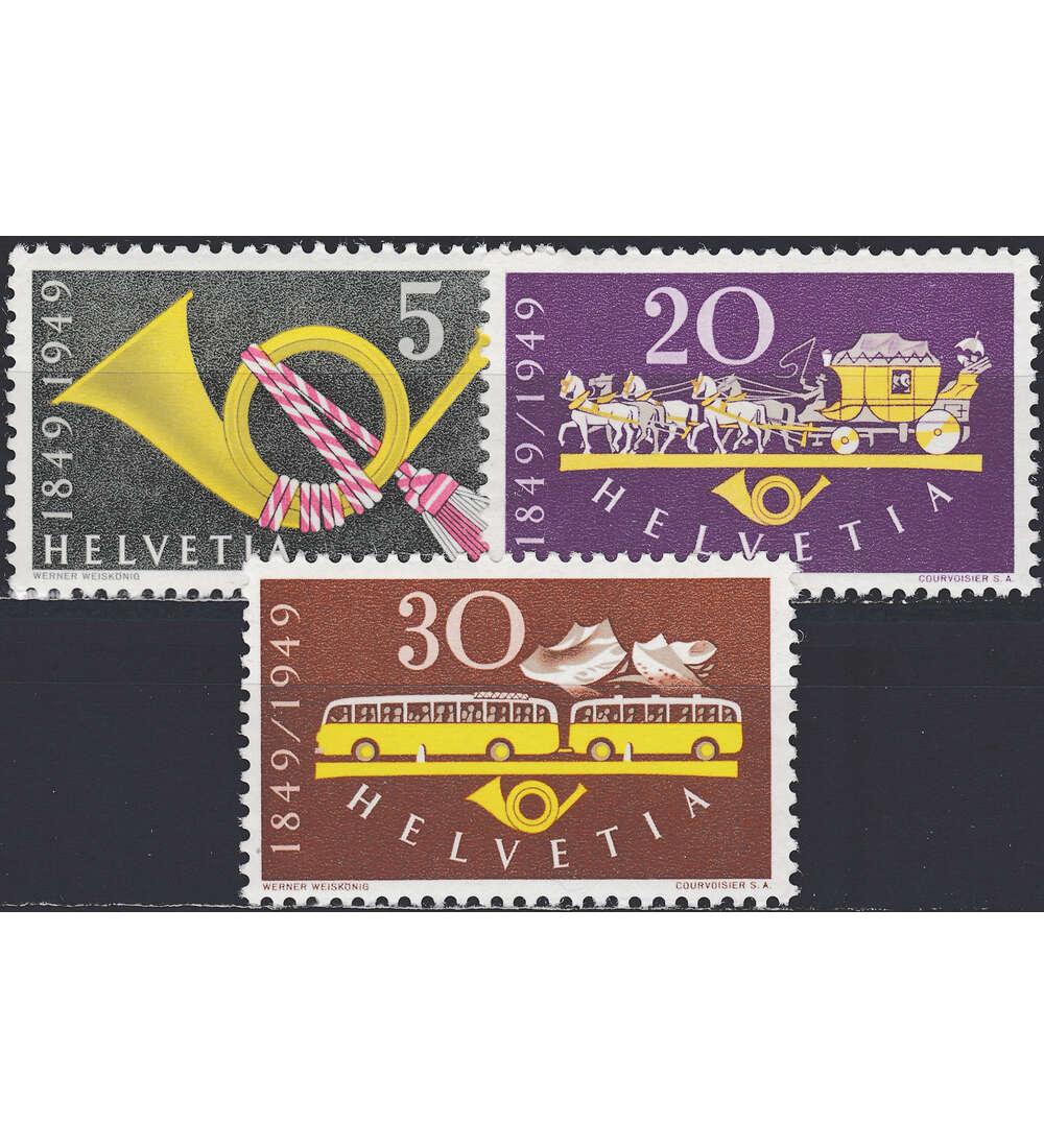 Schweiz Nr. 519-521 postfrisch 100 Jahre Post 1949