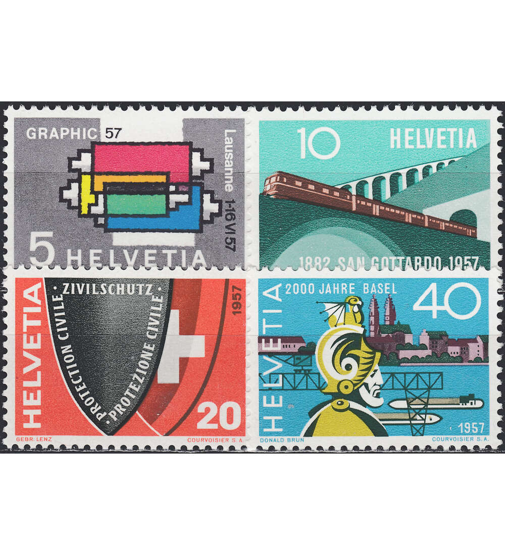 Schweiz Nr. 637-640 postfrisch Jahresereignisse 1957