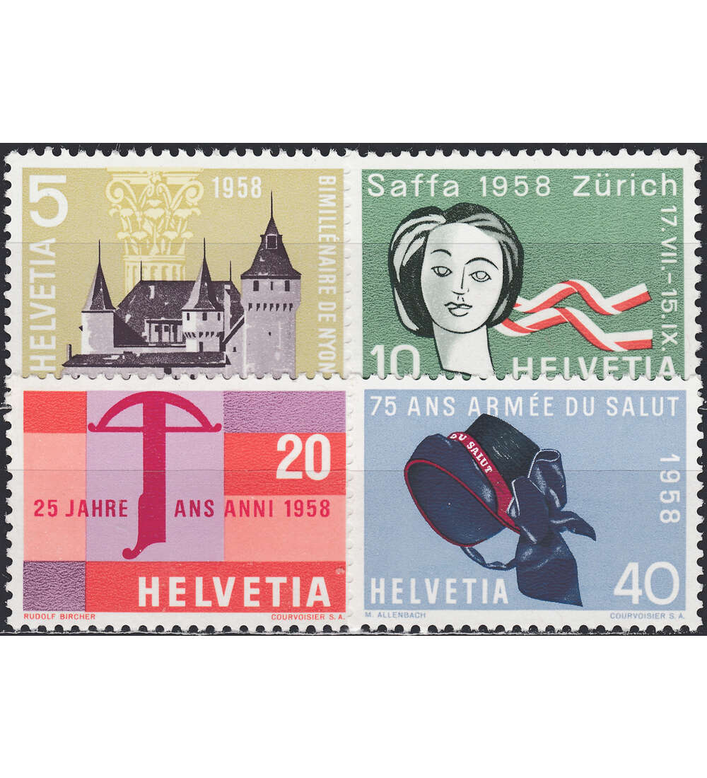 Schweiz Nr. 653-656 postfrisch Jahresereignisse 1958