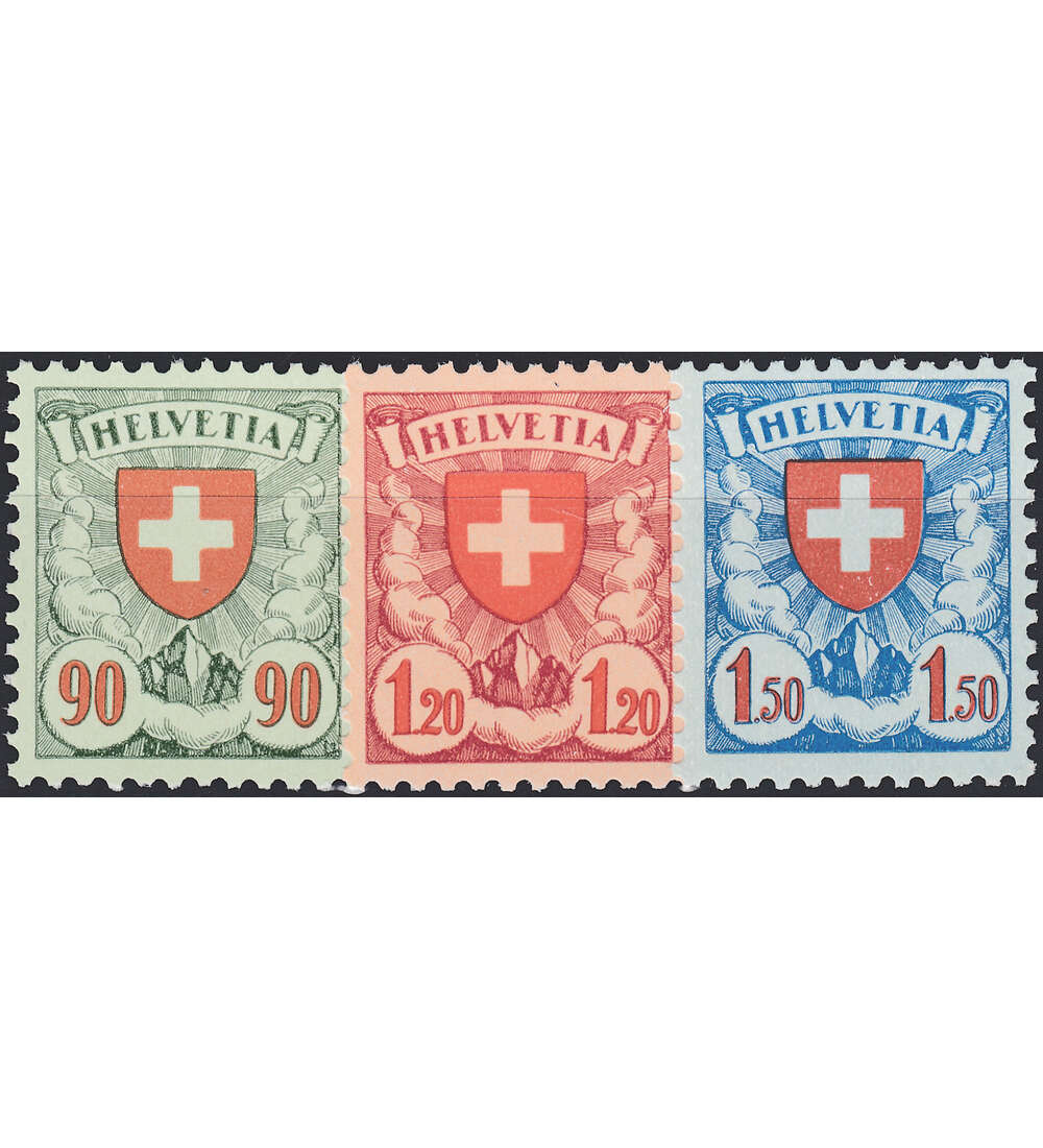 Schweiz Nr. 194-196y postfr.   Wappenschild Freimarken 1924