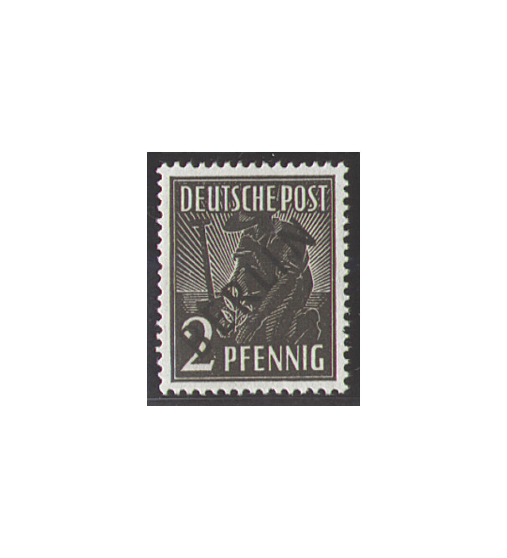 II Berlin Nr. 1                2 Pfennig  Schwarzaufdruck 1948