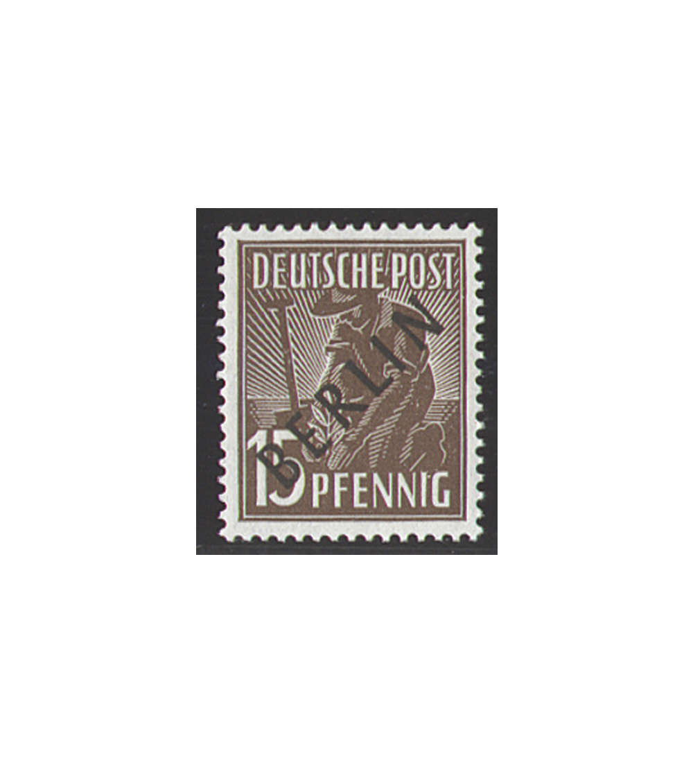 II Berlin Nr. 6                15 Pfennig  Schwarzaufdruck 1948