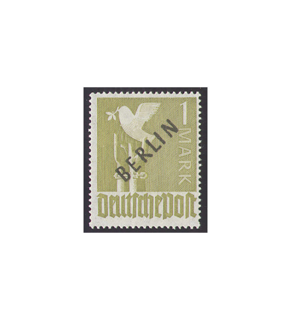 II Berlin Nr. 17               1 Mark. Schwarzaufdruck 1948