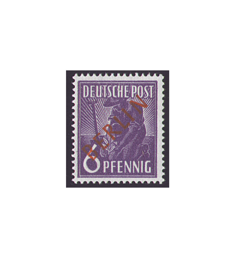 II Berlin Nr. 22               6 Pfennig  Rotaufdruck 1949