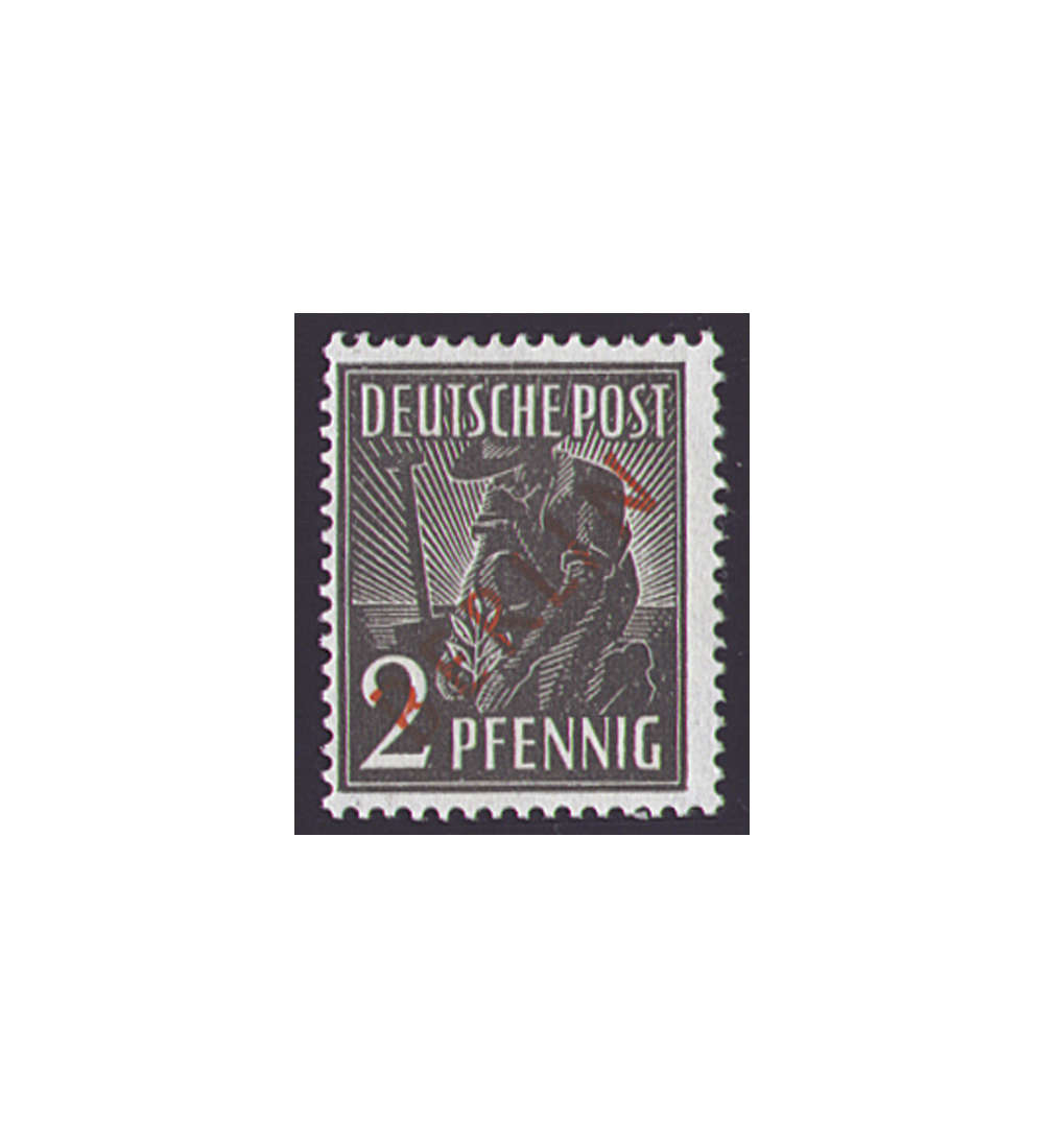 II Berlin Nr. 21               2 Pfennig  Rotaufdruck 1949