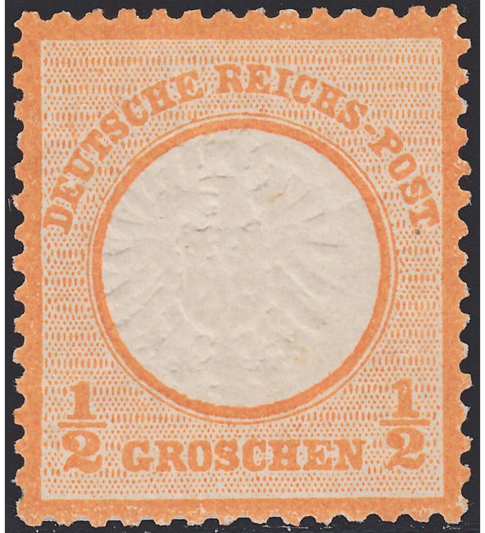 II Dt.Reich Nr. 18 ungestempelt Groer Brustschild-1/2 Gr. mit kleinen Fehlern