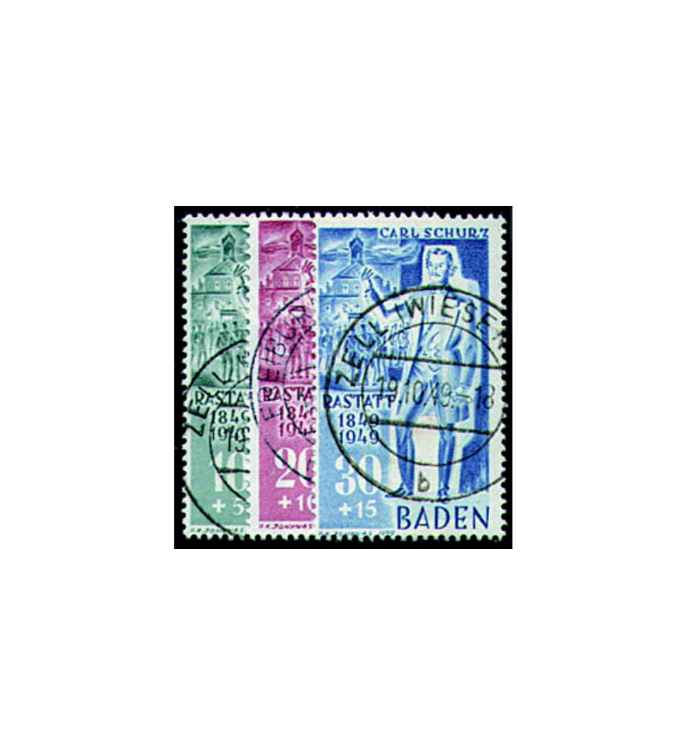 II.Frz. Zone Baden Nr. 50-52 g Schurz