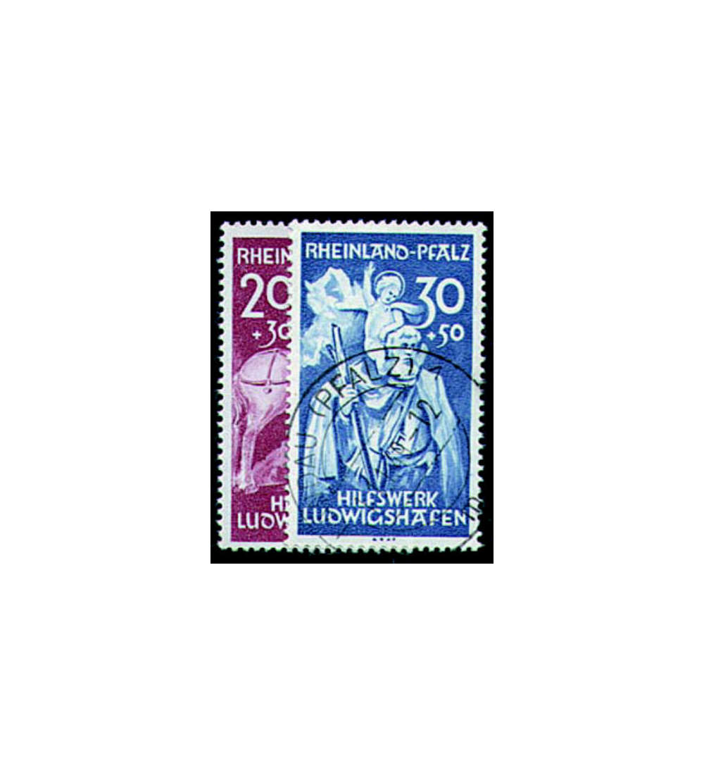 II.Frz. Zone Rh.-Pf. Nr. 30-31 Hilfswerk Ludwigshafen gest.