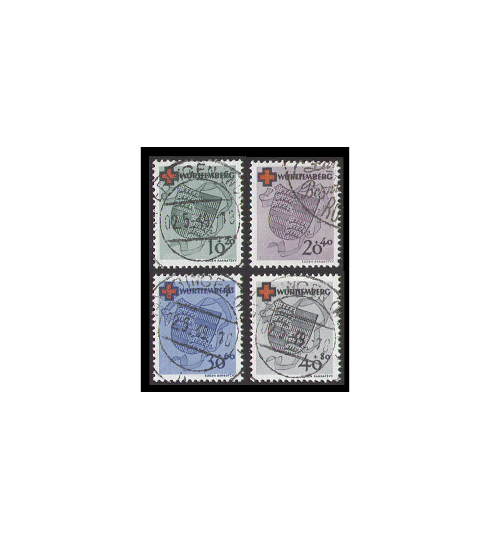 Frazsische Zone Wrttemberg Nr.40-43 Rotes Kreuz gestempelt