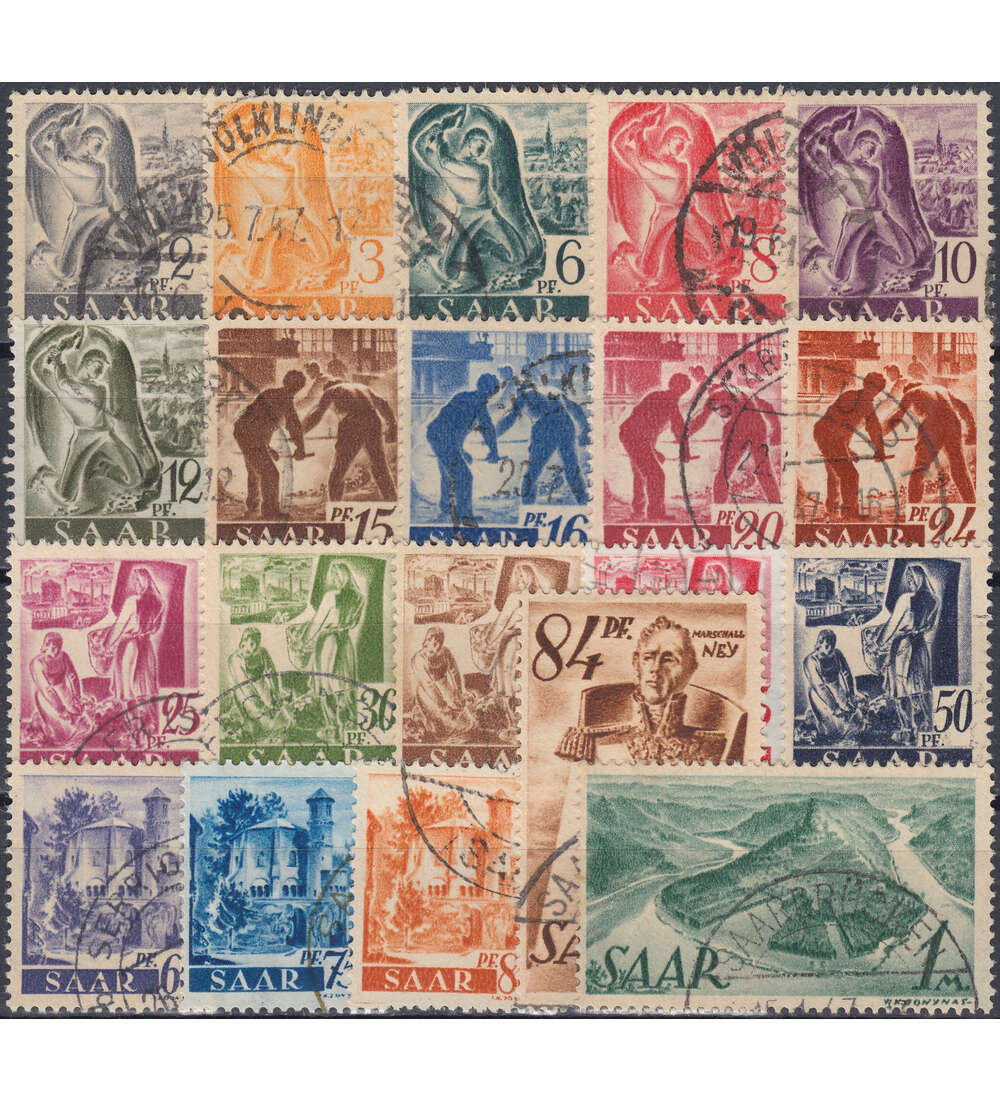 Saar Nr. 206-225 gestempelt Freimarken 1947