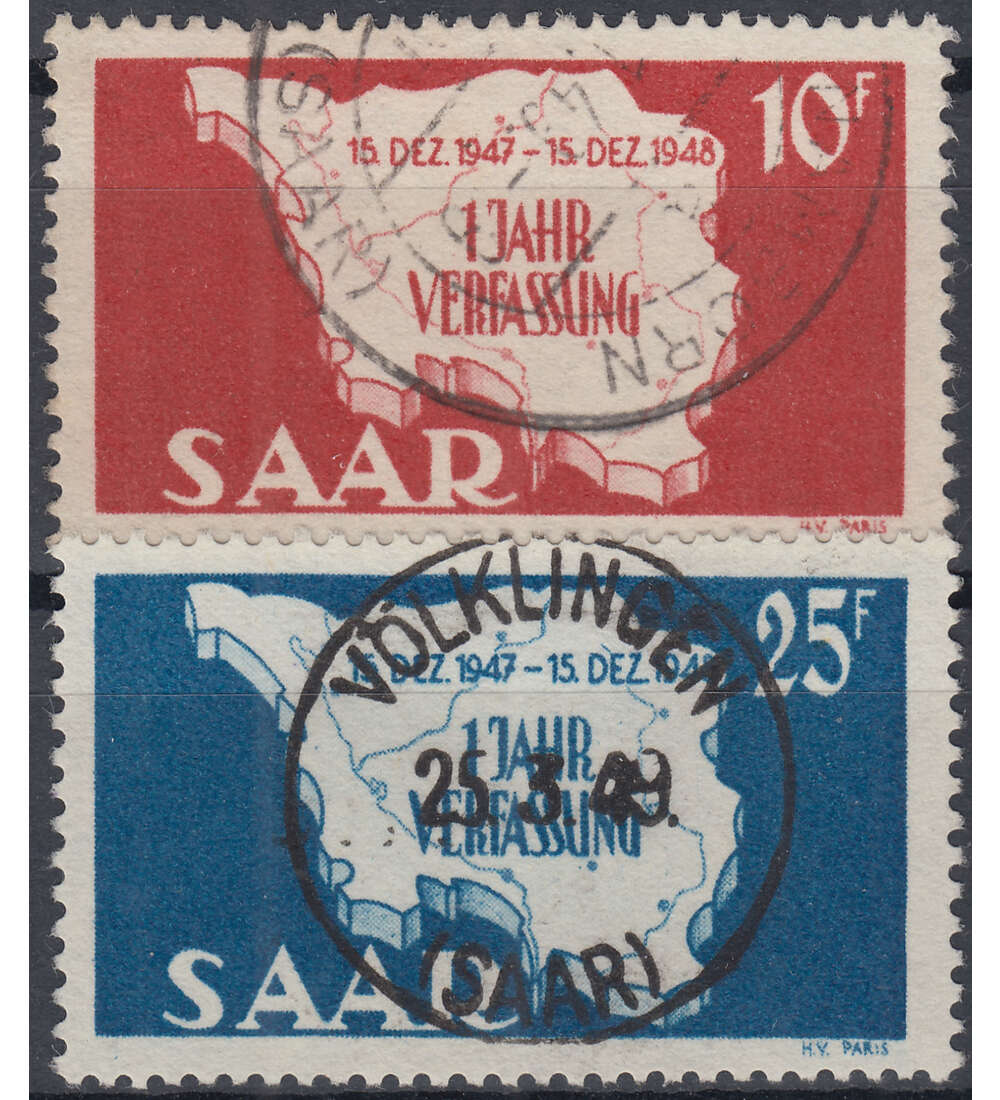Saar Nr. 260-261 gestempelt Saar-Verfassung