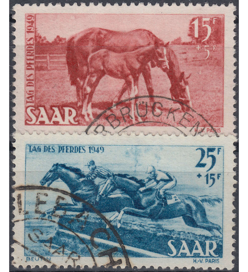 Saar Nr. 265-266 gestempelt Tag des Pferdes