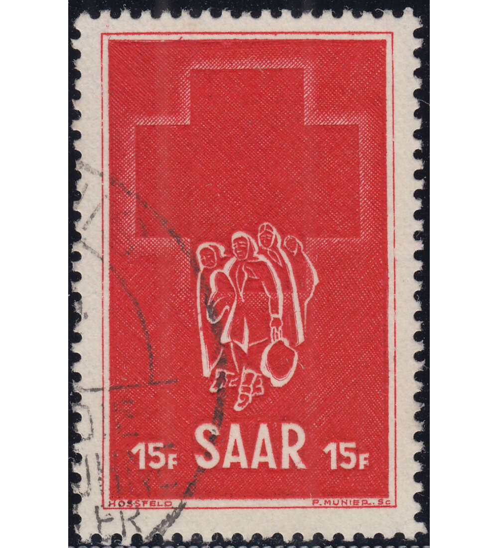 Saar Nr. 318 gestempelt        Rotes Kreuz 1952