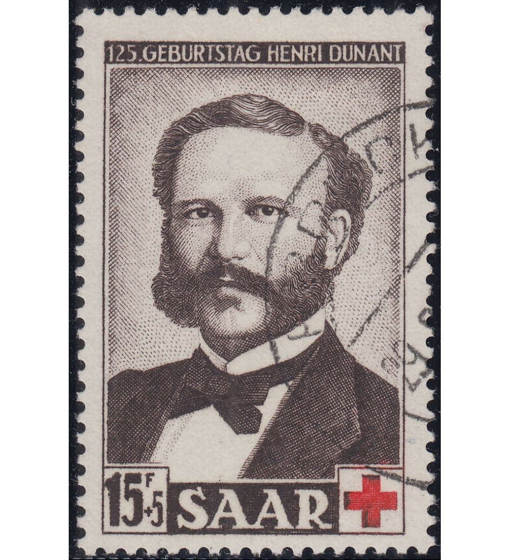 Saar Nr. 343 gestempelt        Rotes Kreuz 1953