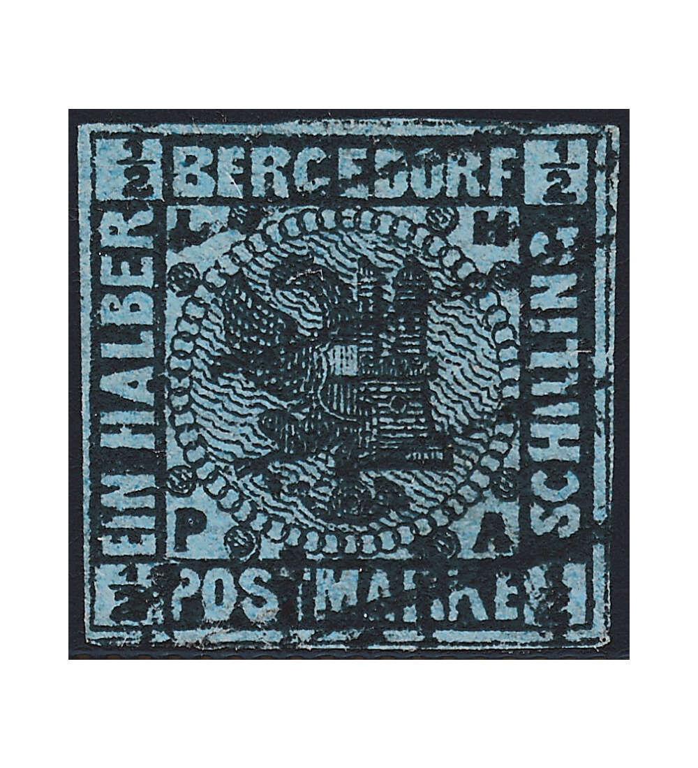 Bergedorf Nr. 1 gestempelt