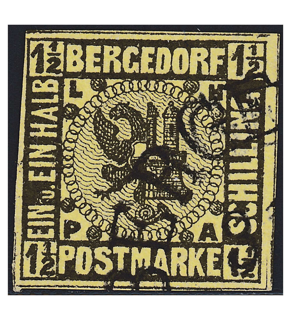 Bergedorf Nr. 3 gestempelt