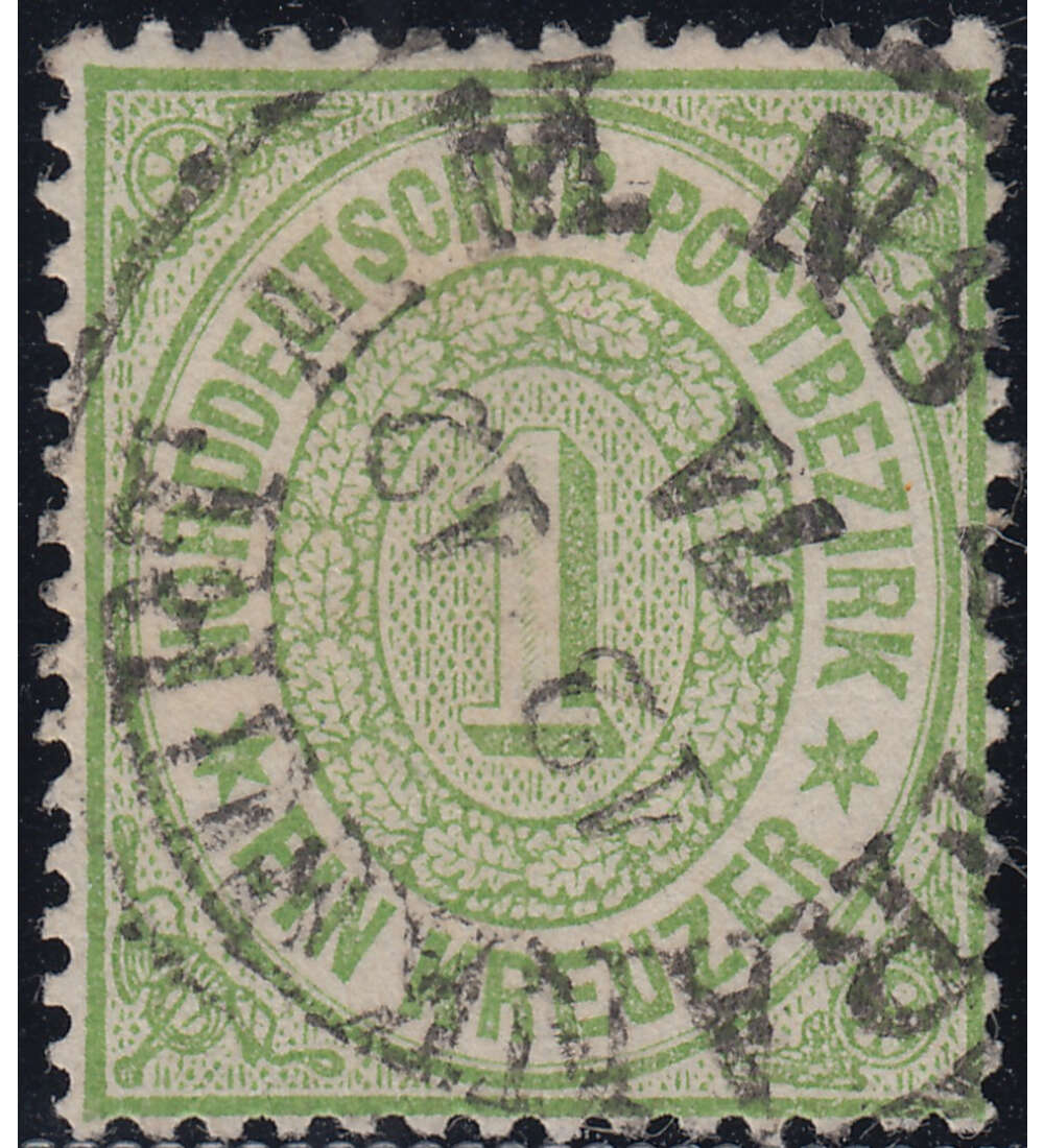 Norddeutscher Postbezirk Nr. 19 gestempelt