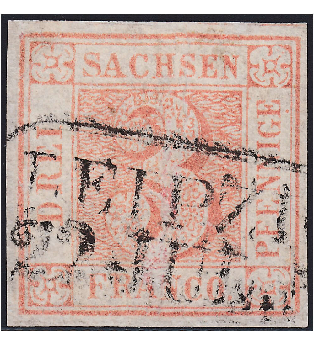 Sachsen Nr. 1 gestempelt