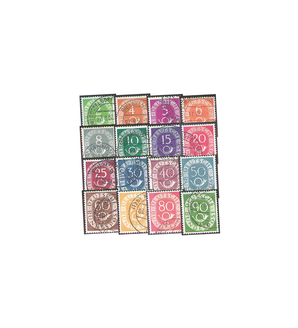 II BRD Nr. 123-138 gestempelt Posthorn 1951