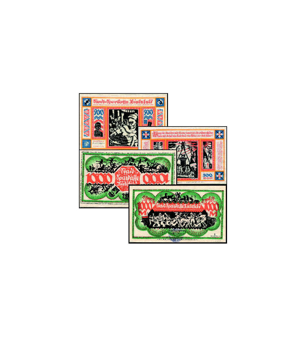 Stadt Bielefeld 500 Mark und 1000 Mark 1922