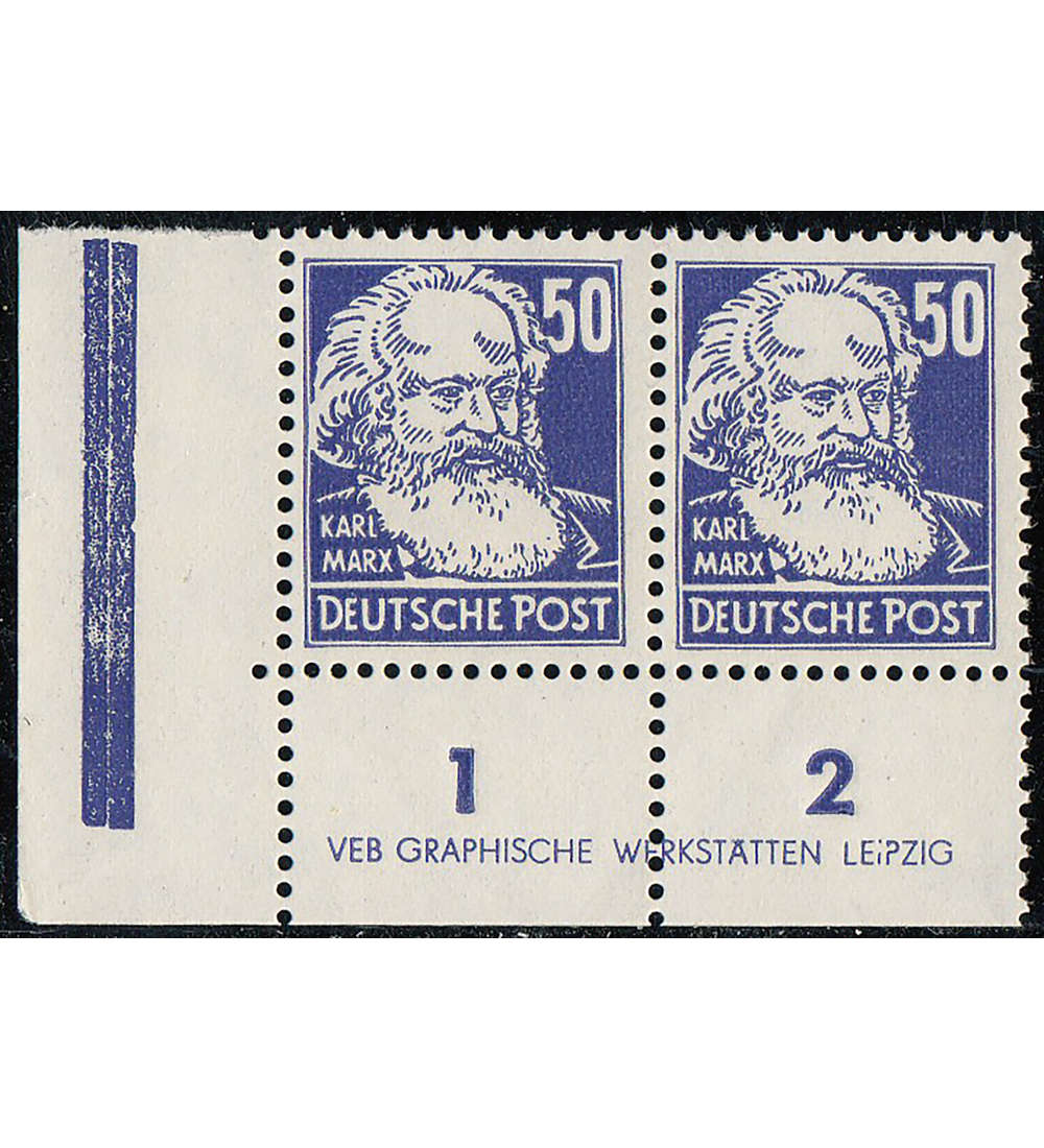DDR Nr. 337 v XI DZ1 R1-2 postfrisch ** Druckvermerk