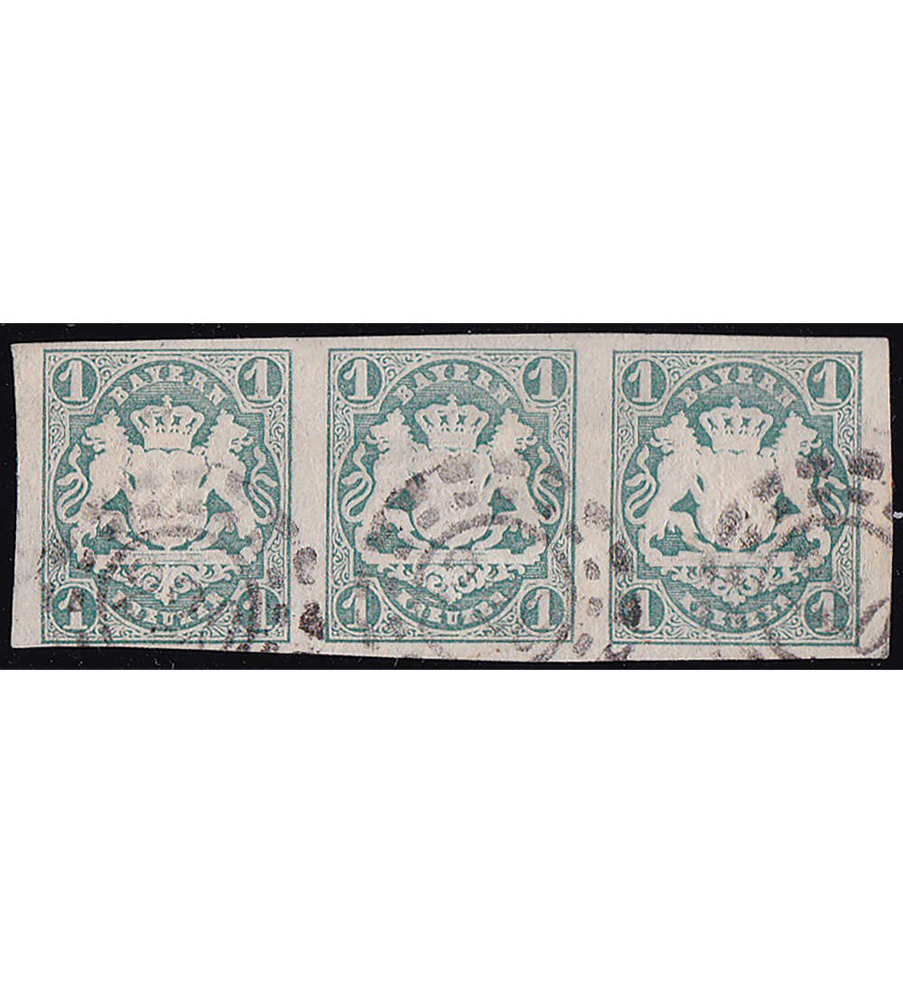 Bayern Nr. 14c gestempelt waagerechter 3er-Streifen