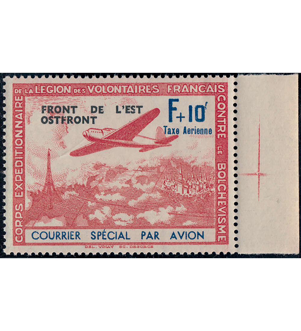 Deutsche Besetzung Frankreich Nr. V postfrisch ** Plattenfehler I-IV