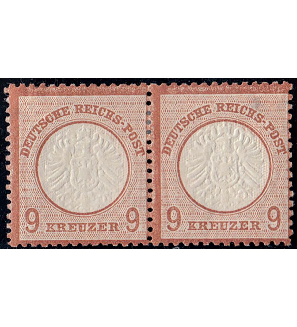 Deutsches Reich Nr. 27a ungebraucht waagerechtes Paar mit Echtheitsbefund Brugger