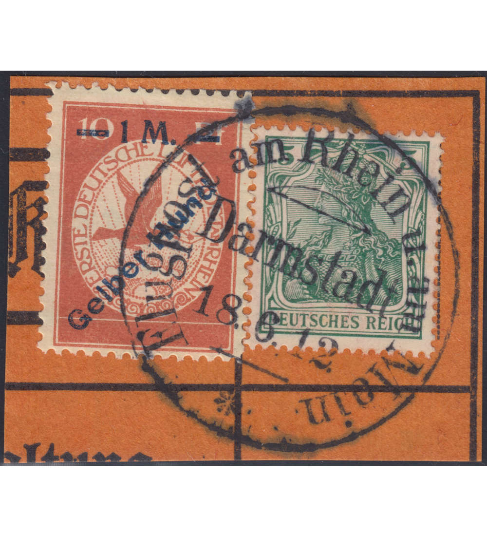 Deutsches Reich Nr. IV auf Kartenabschnitt Gelber Hund