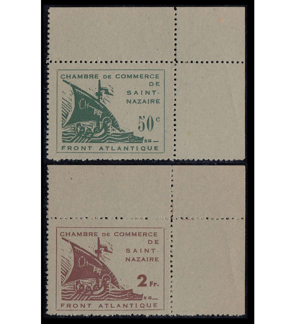 Deutsche Besetzung Frankreich St. Nazaire Nr. 1+2 ungestempelt geprft und signiert