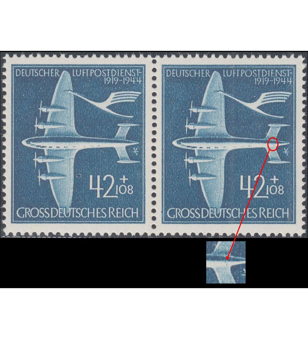 Deutsches Reich Nr. 868 f 42 postfrisch Plattenfehler