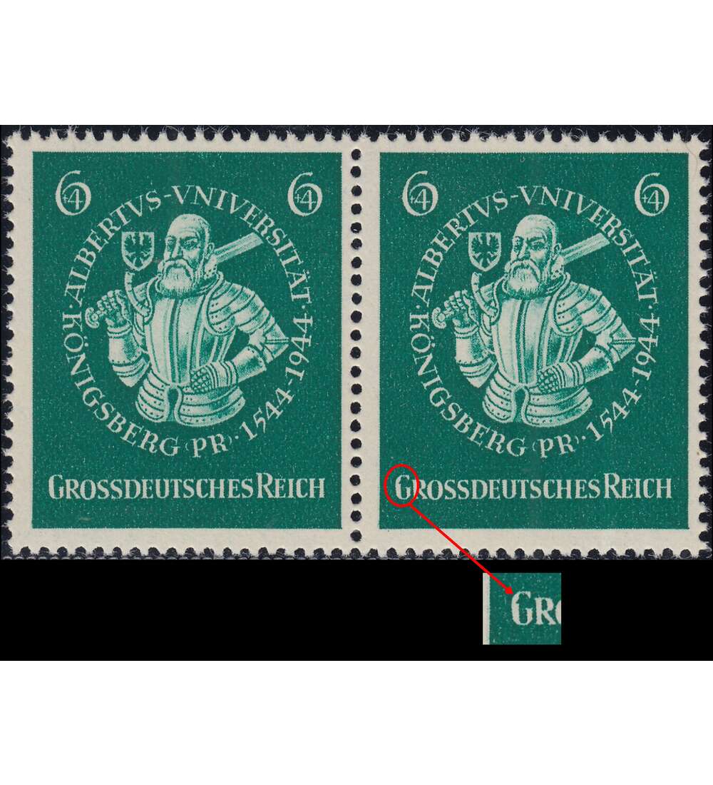 Deutsches Reich Nr. 896 f 37 postfrisch Plattenfehler