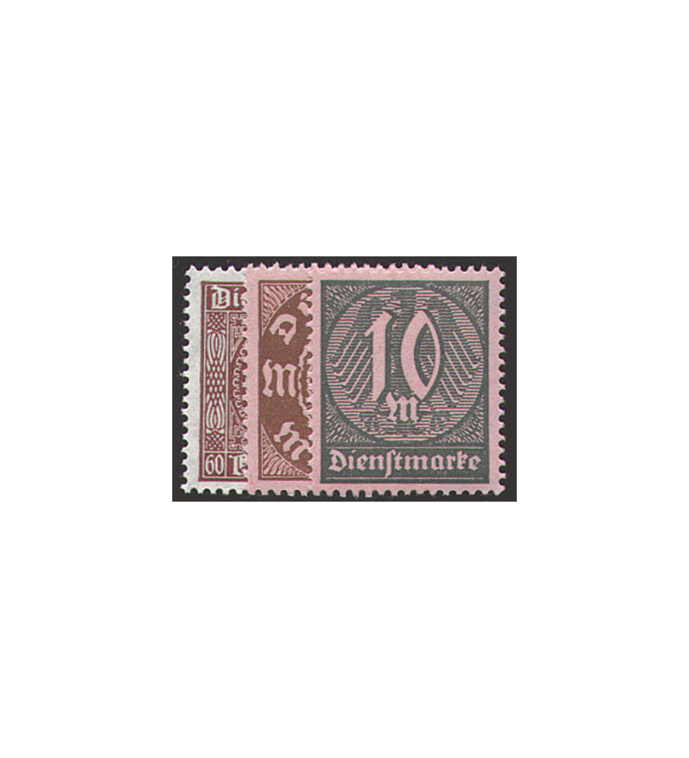 Deutsches Reich Dienst Nr. 66-68 Wertziffern