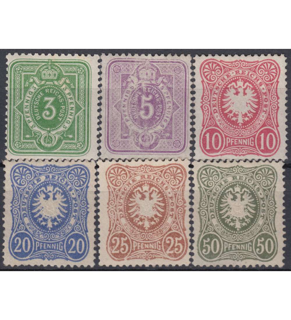 Deutsches Reich Nr. 39-44            Ziffer/Reichsadler Pfennig