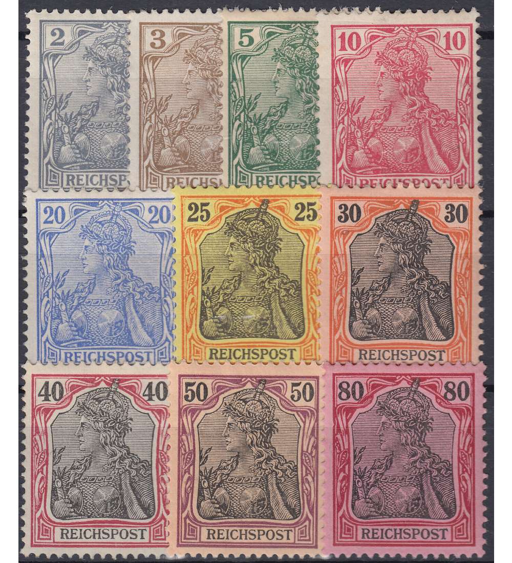 Deutsches Reich Nr. 53-62            Germania Reichspost