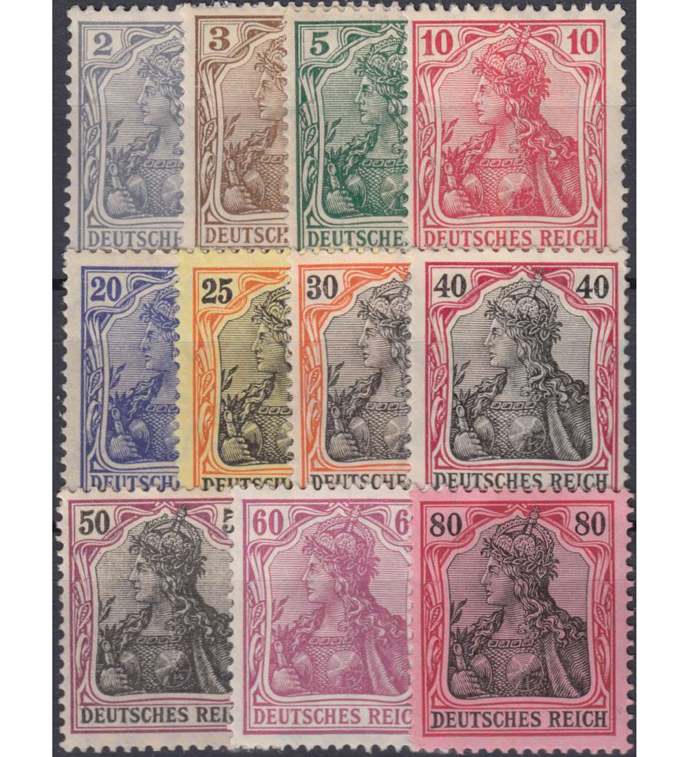 Deutsches Reich Nr. 83-93 I          Germania Friedensdruck