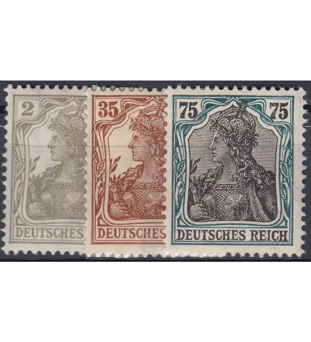 Deutsches Reich Nr. 102-104          Germania 2/35/75 Pfg.