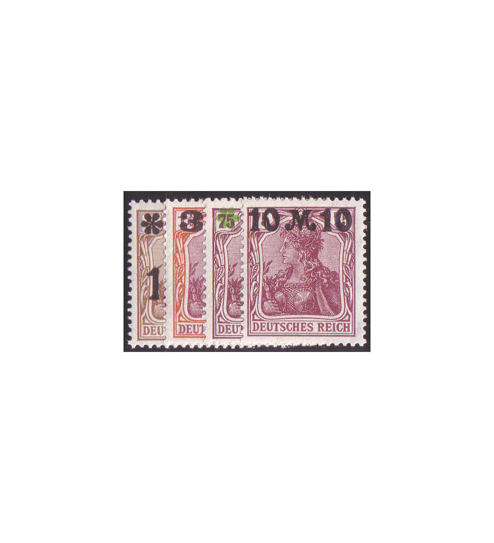   Deutsches Reich Nr. 154-157I Germania Aufdruckwerte 1921